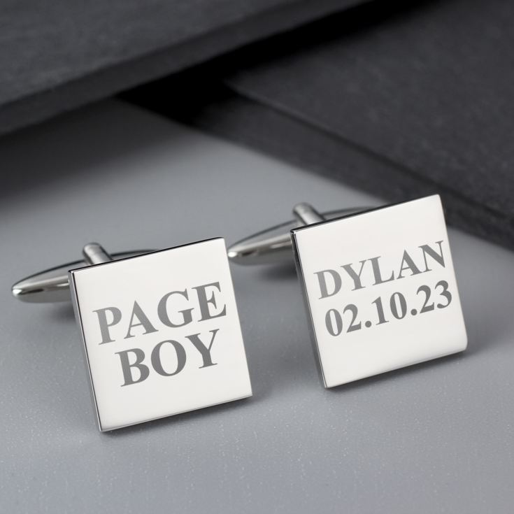 Personalised Silver Plated Page Boy Cufflinks product image