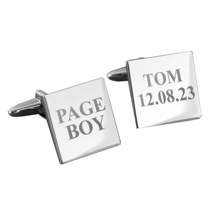Personalised Silver Plated Page Boy Cufflinks product image