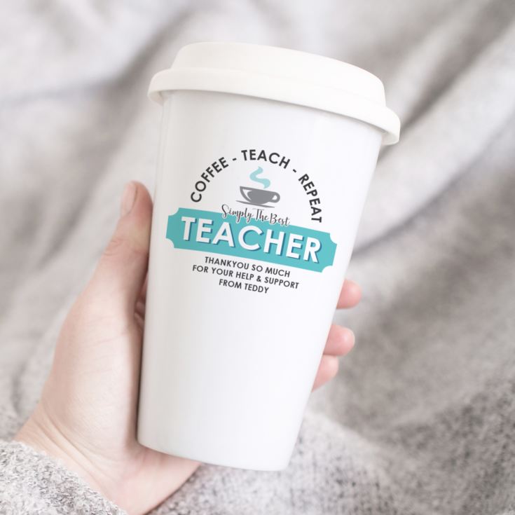Personalised Teacher Ceramic Travel Mug product image