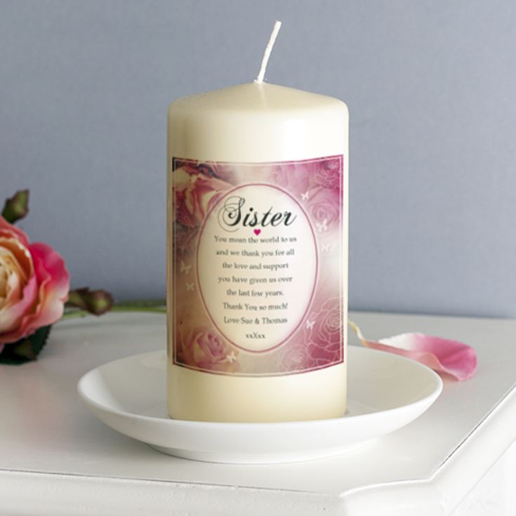 Personalised Floral Design Sister Candle product image