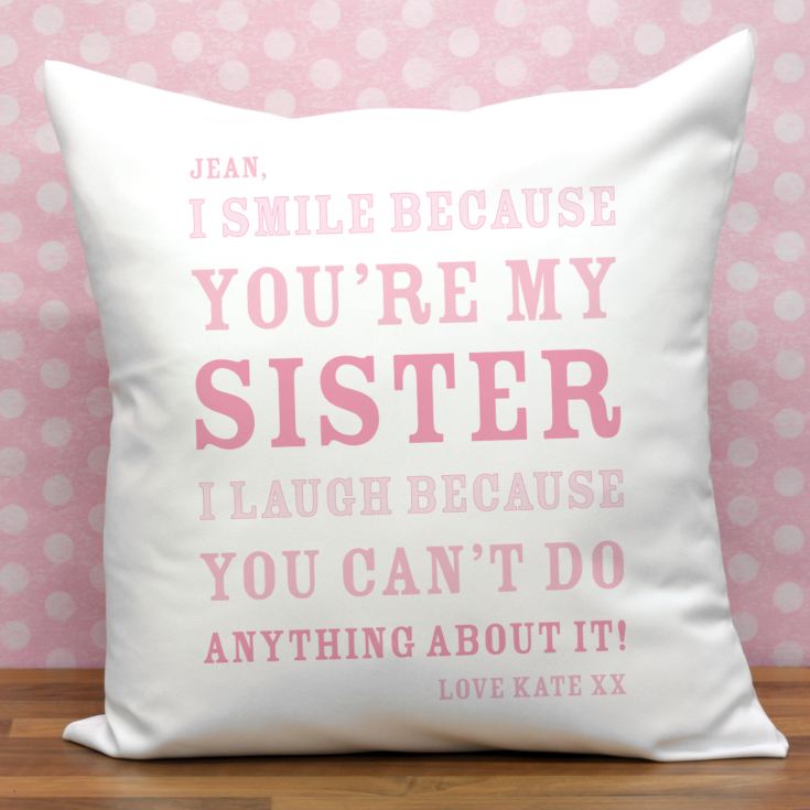 Personalised Sister Smile Cushion product image