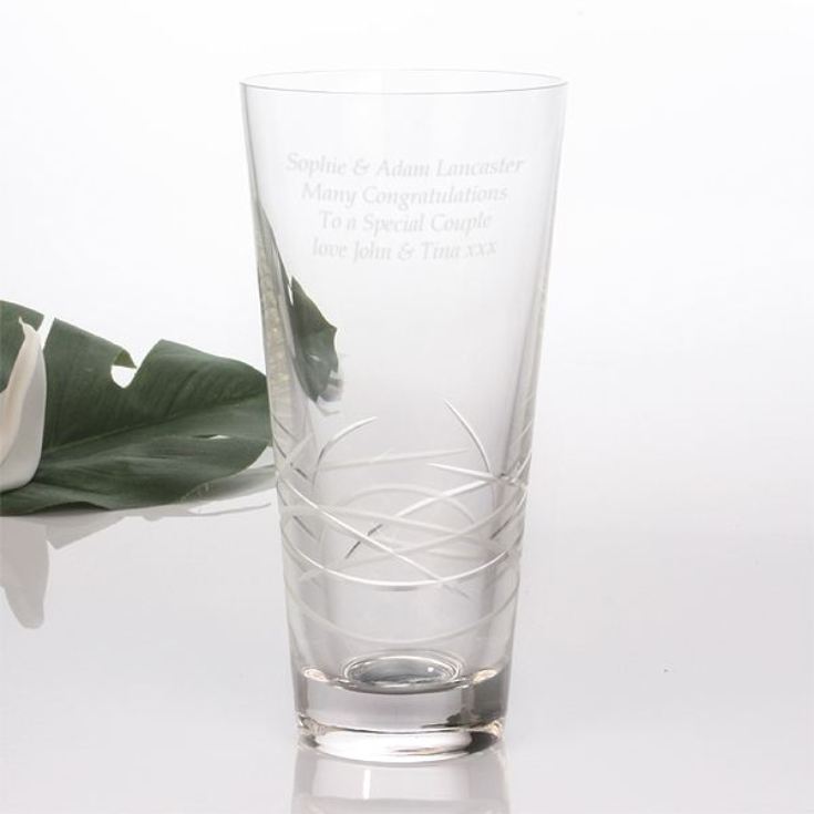 Engraved Tiesto Conical Crystal Vase The Gift Experience