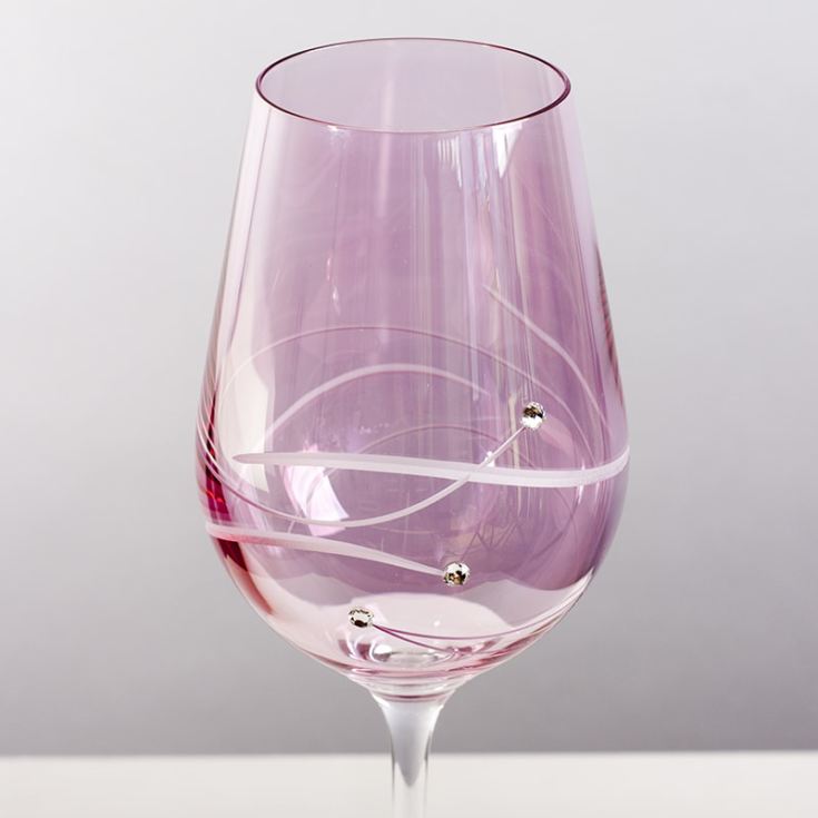Personalised Pink Diamante Wine Glass For Mum product image
