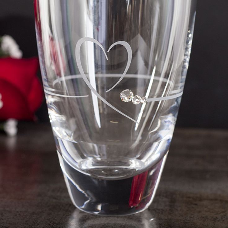 Personalised Heart And Diamante Petit Bud Vase product image