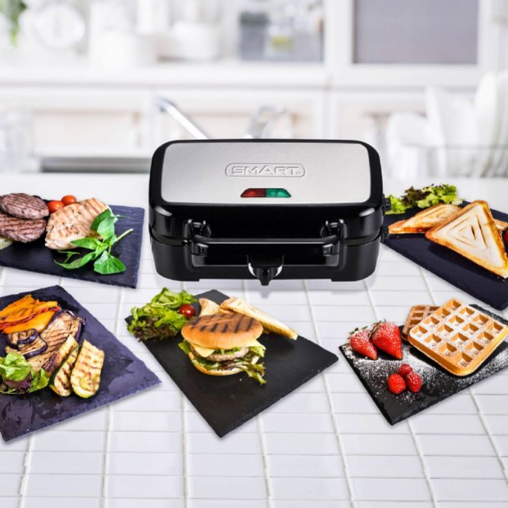 3-in-1 Sandwich Maker with Removable Plates, FOHERE Waffle Maker and Panini  Press Grill, 1200W, Black