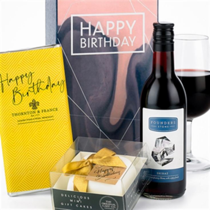 Happy Birthday Gift Box with Red Wine product image