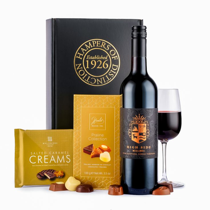 Red Wine & Chocolates Hamper Gift Box product image