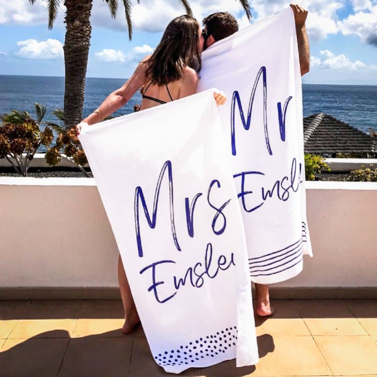 Personalised Mr And Mrs Beach Towels product image