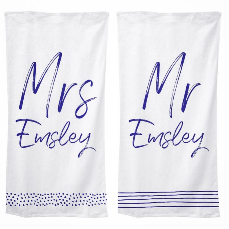 Personalised Mr And Mrs Beach Towels product image