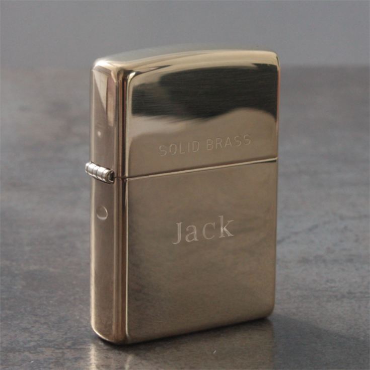 Personalised Solid Brass Zippo Lighter The Gift Experience