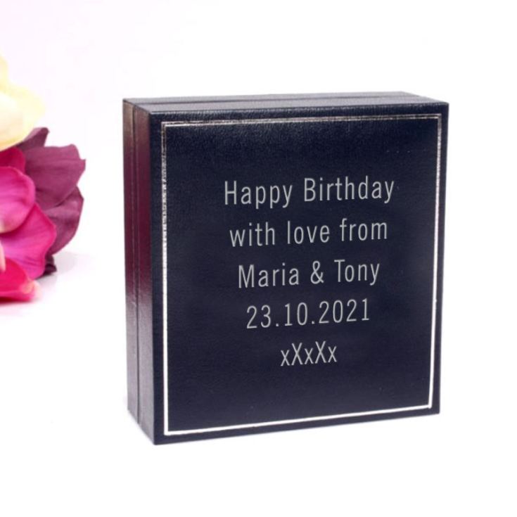 21st Birthday Solid Silver Heart and Rings Bracelet With Personalised Gift Box product image