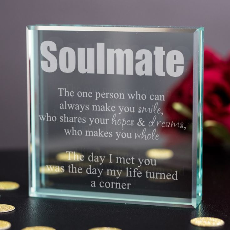 Personalised Engraved Soulmate Glass Keepsake product image