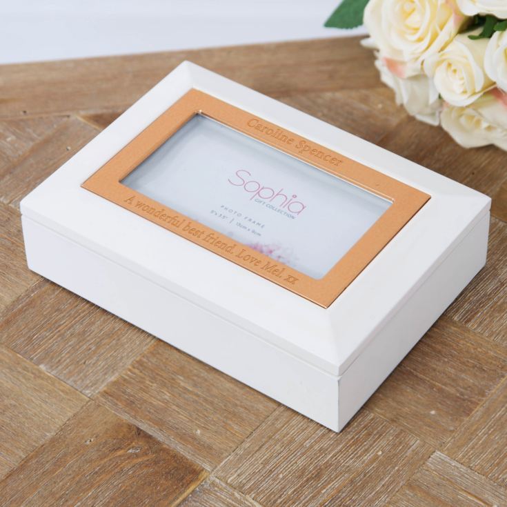Personalised White & Copper Jewellery Box The Gift Experience