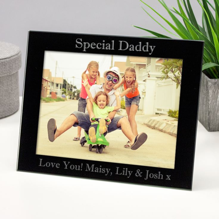 Personalised Special Daddy Black Glass Photo Frame product image