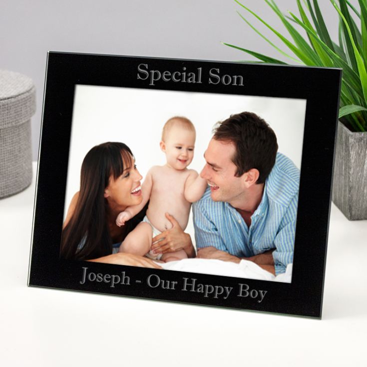 Personalised Special Son Black Glass Photo Frame product image