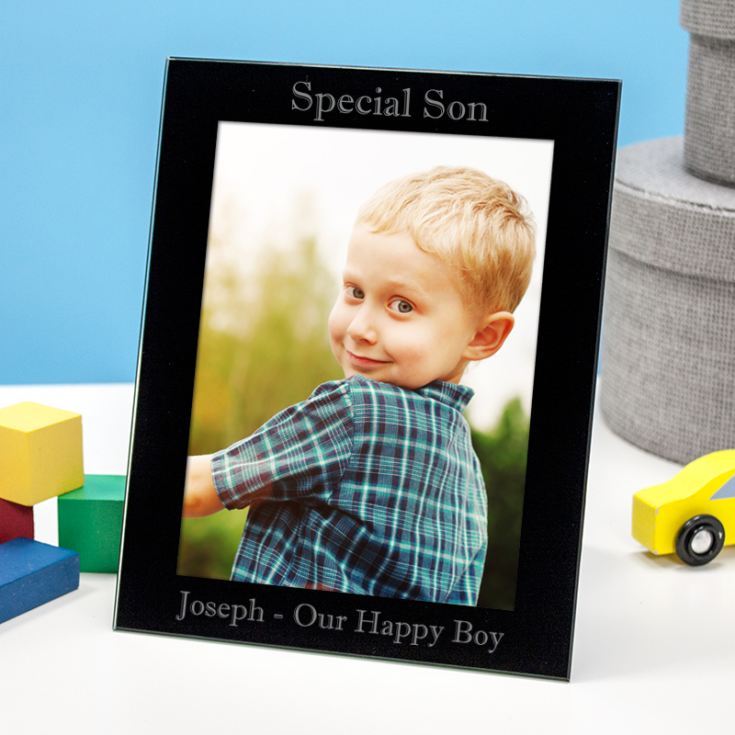 Personalised Special Son Black Glass Photo Frame product image