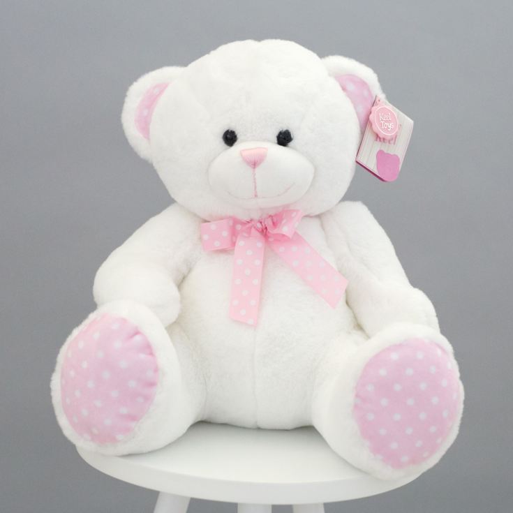 Large Pink Baby Girl Bear Soft Toy The Gift Experience