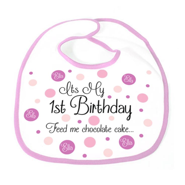 It's My 1st Birthday Personalised Girls Bib product image