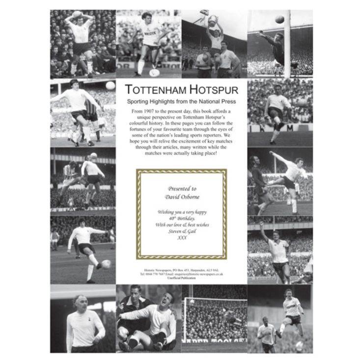 Personalised Tottenham Hotspur Football Book product image