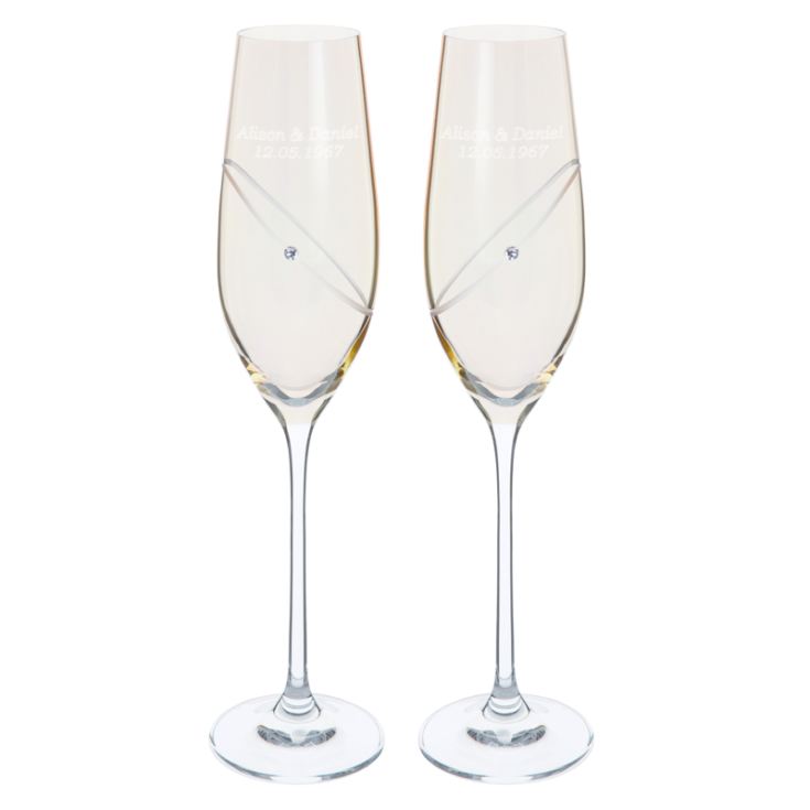 Pair of Personalised Dartington Crystal Gold Flutes product image