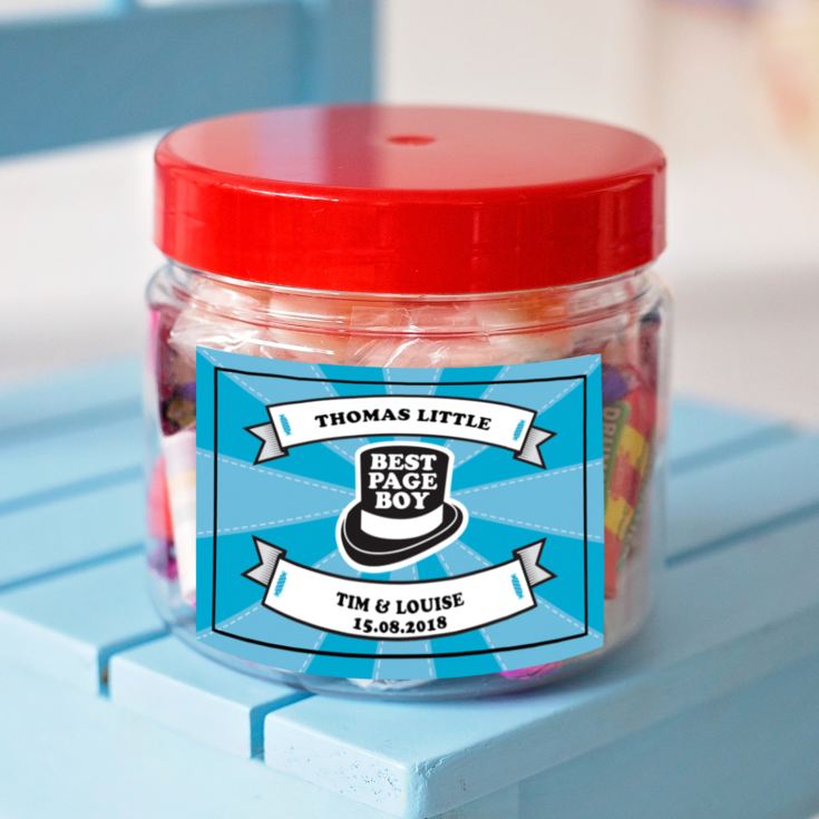 Personalised Page Boy Sweet Jar product image
