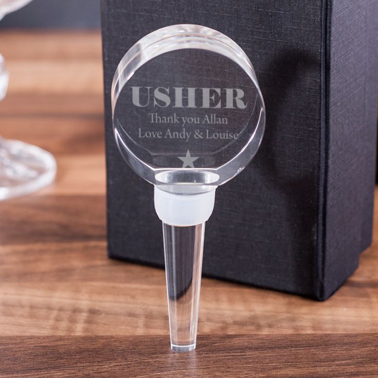 Personalised Usher Optical Crystal Bottle Stopper product image