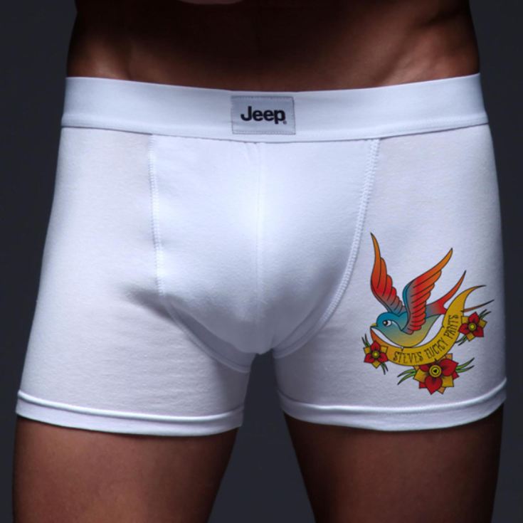 Personalised Tattoo Style Lucky Pants Boxer Shorts product image