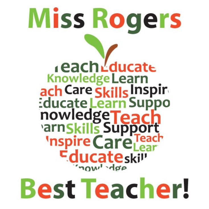 Personalised Teacher Shopping Bag - Apple Design product image