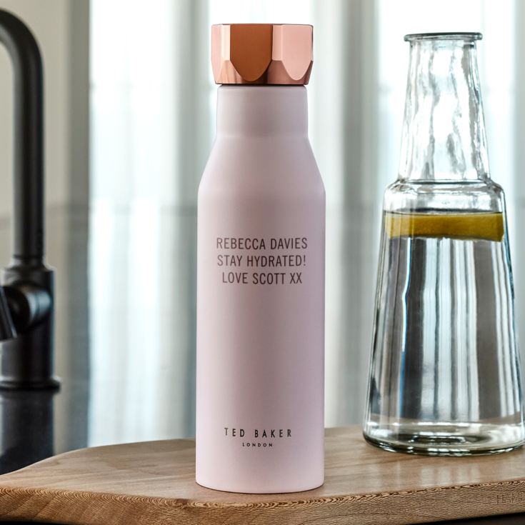 Personalised Ted Baker Pink Water Bottle The Gift Experience