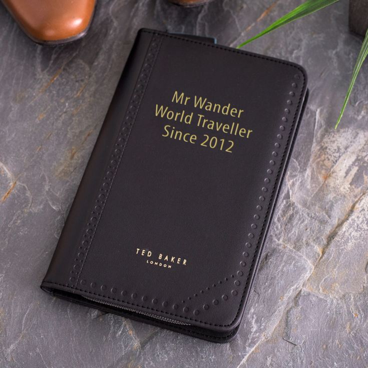 Ted Baker Personalised Travel Organiser Black Brogue Monkian The Gift