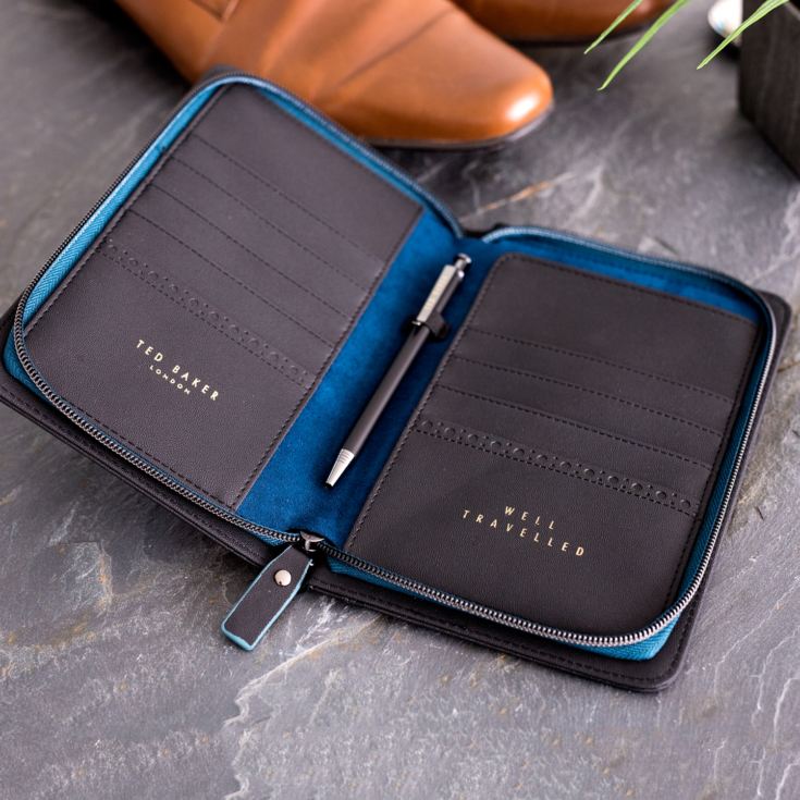 Ted Baker Personalised Travel Organiser Black Brogue Monkian The Gift