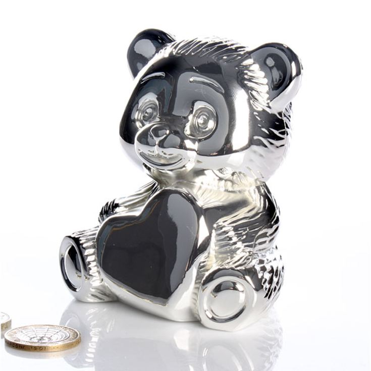 Silver Plated Teddy Bear Money Box The Gift Experience