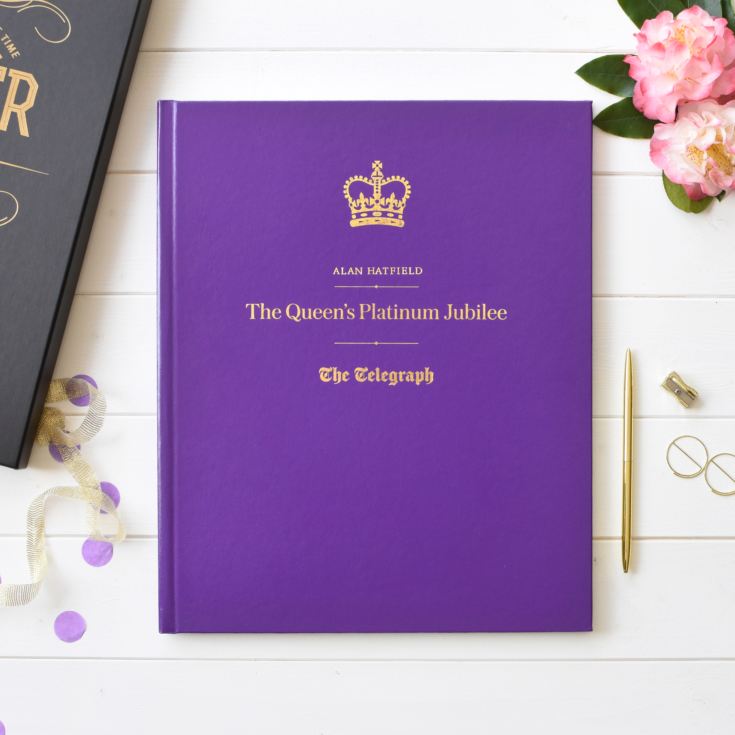 Telegraph Queen Elizabeth Jubilee Newspaper Book - Purple Leatherette product image