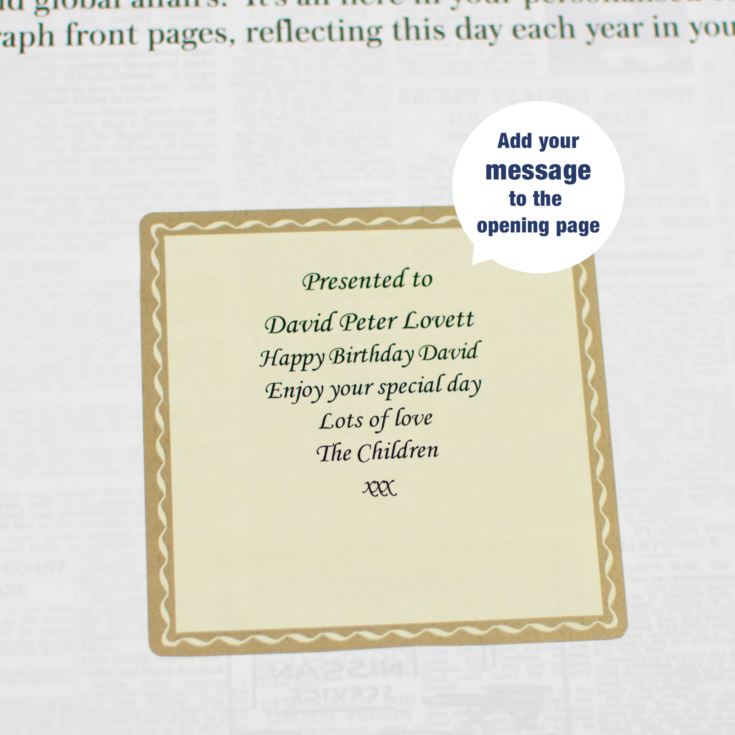 Personalied Telegraph Birthday Edition Newspaper Book The Gift Experience
