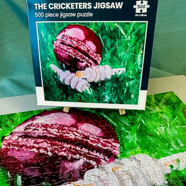 Cricket Ball and Bails 500 Piece Jigsaw Puzzle product image