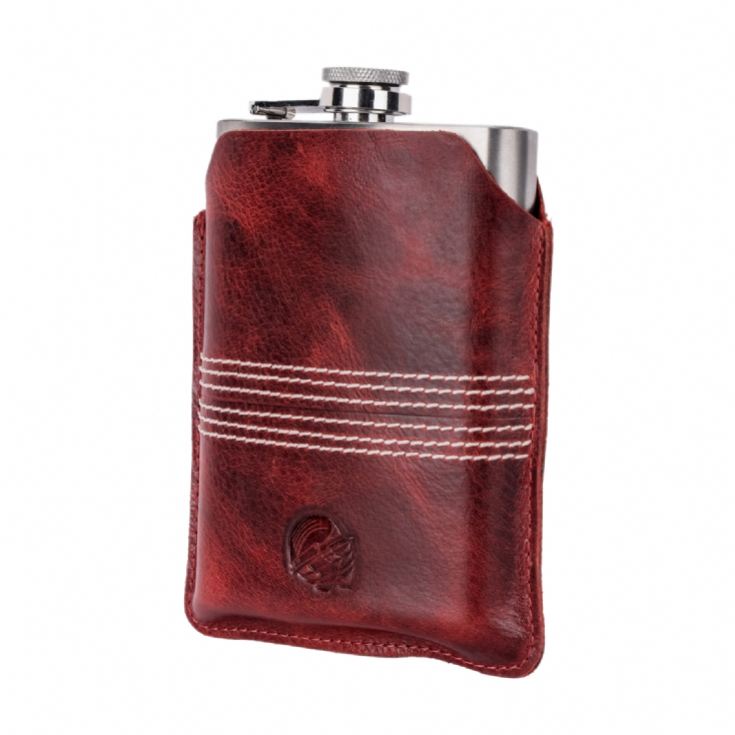 Buffalo Leather Cricket Hip Flask product image