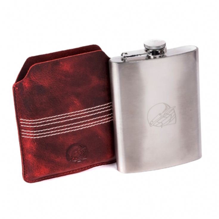 Buffalo Leather Cricket Hip Flask product image