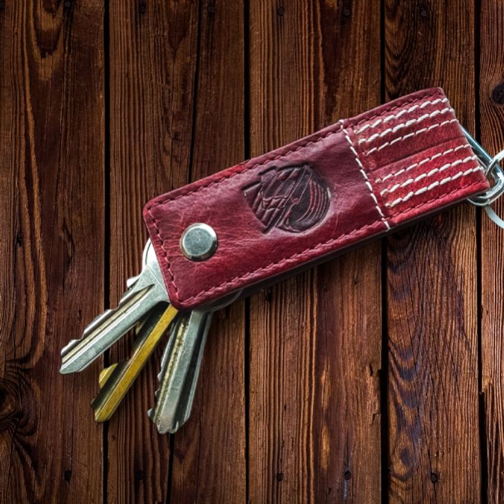 Cricket Buffalo Red Leather Screw Key Chain product image