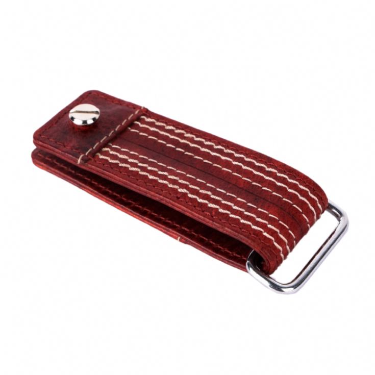 Cricket Buffalo Red Leather Screw Key Chain product image