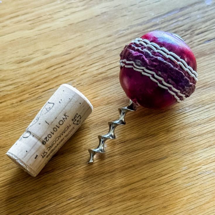 Red Leather Mini Cricket Ball Wine Bottle Opener product image