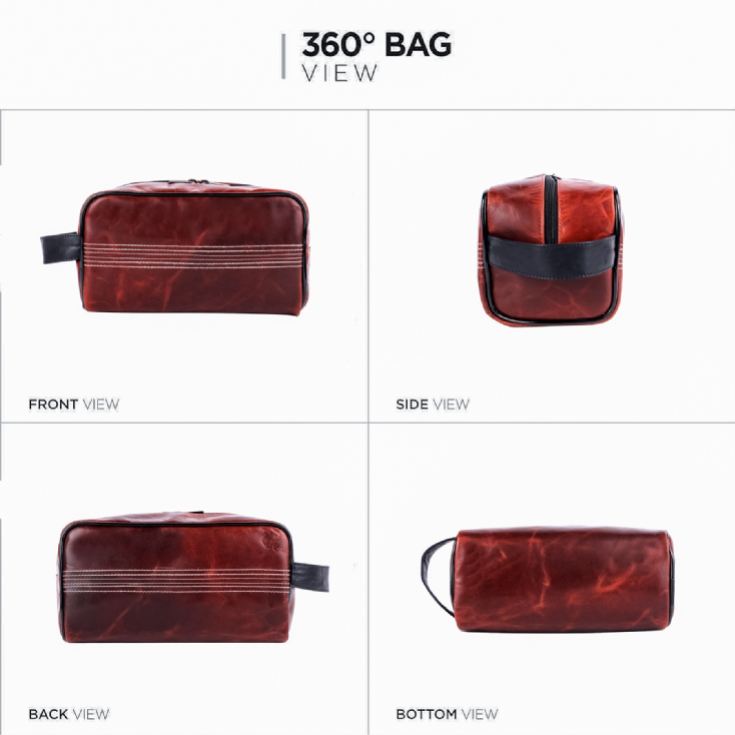 Cricket Ball Red Buffalo Leather Toiletry Bag product image