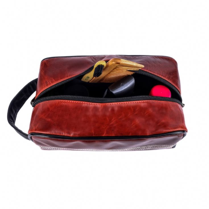 Cricket Ball Red Buffalo Leather Toiletry Bag product image