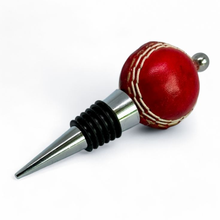 Real Leather Mini Cricket Ball Wine Stopper product image