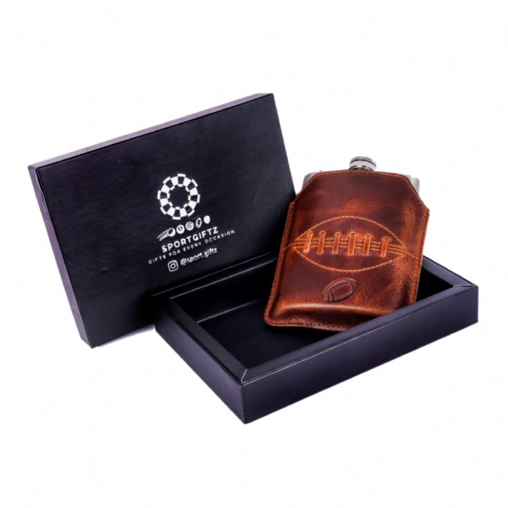 Rugby Buffalo Leather Hip Flask product image