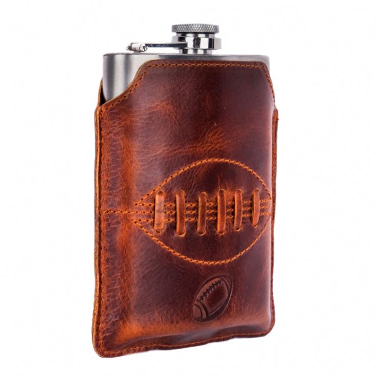 Rugby Buffalo Leather Hip Flask product image