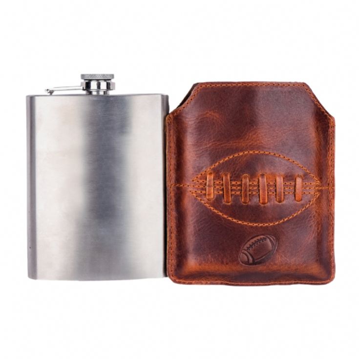 Rugby Buffalo Leather Hip Flask product image
