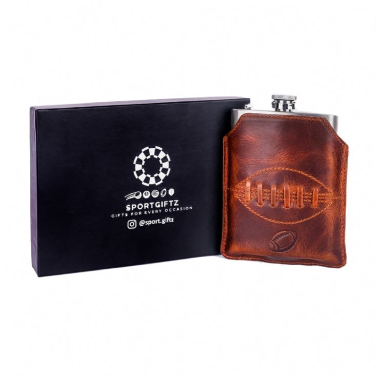 Rugby Buffalo Leather Hip Flask product image