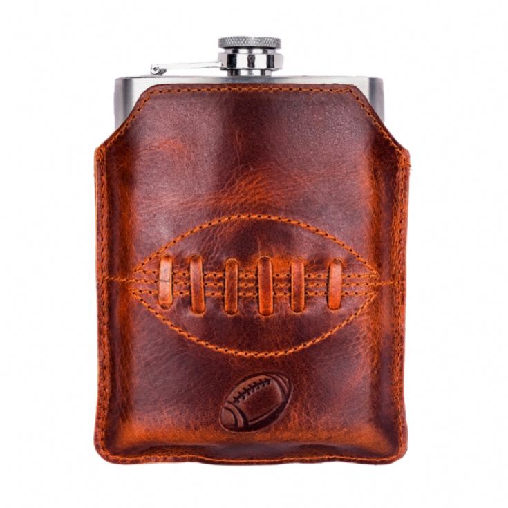 Rugby Buffalo Leather Hip Flask product image