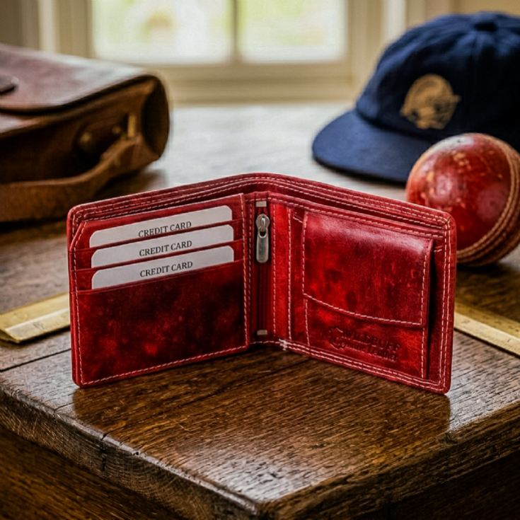 Cricket Buffalo Red Leather Wallet with RFID Protection product image