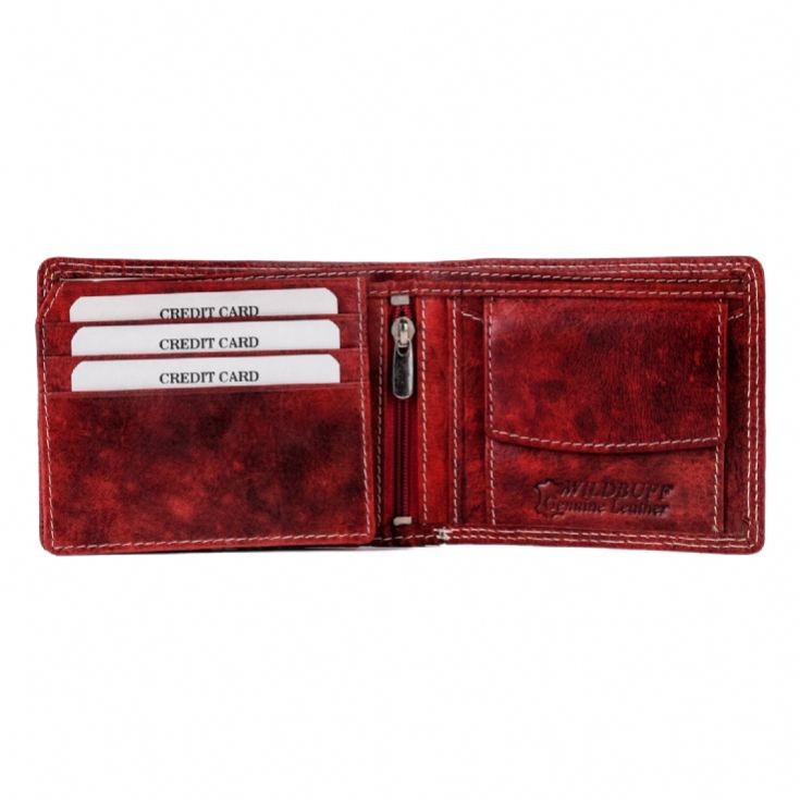 Cricket Buffalo Red Leather Wallet with RFID Protection product image